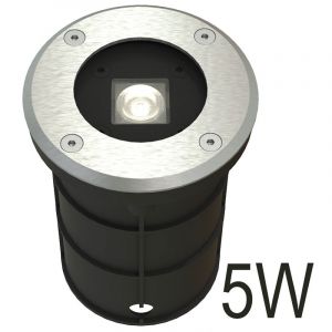 Spotpro, Grondspot Led 5w. RVS316. Zilv. Lens 30gr.