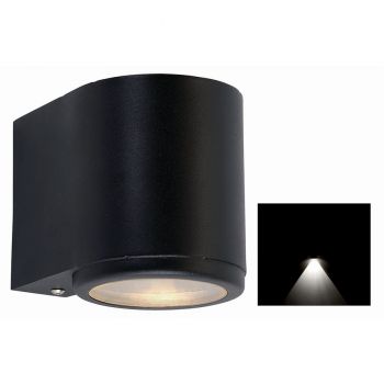 Buitenwandlamp down. Rond gegalvaniseerd, zwart. Gu10