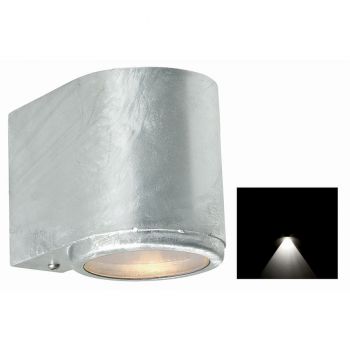 Buitenwandlamp down. Rond gegalvaniseerd. Gu10