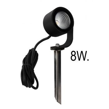 Moss Prikspot Zwart LED 8W 3000K Compact Rond - Tuinspot